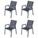 Kit 4 Cadeiras com Braco Empilhavel Angra Maresias Fratini Cinza Assento em Tela Base Aluminio -2-